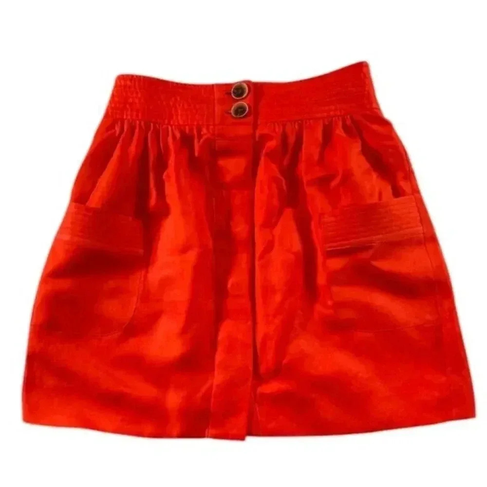 J.Crew Dorie A-Line Button Front Skirt Linen Lyocell Blend Size 4